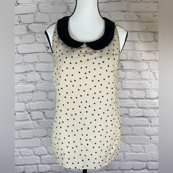 Cynthia Rowley Sleeveless Blouse Geometric Cottage Core Granny Core Small EUC - Picture 1 of 7